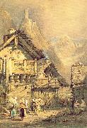 Prout, Samuel Alpine Village china oil painting artist